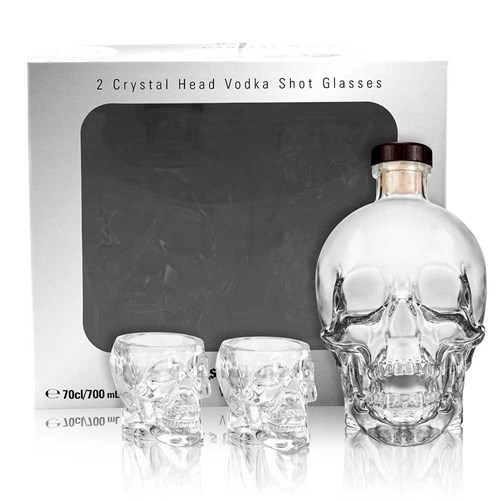 Crystal Head Vodka Gift Boxed With 2 Skull shot glasses - Next Day Delivery